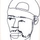 Zeichnung eines Mannes mit Kappe. Aus einer Linie gestaltet. Kreative Arbeit eines Jugendlichen des Projekts "Bugs Art", das vom Domspitzen eV finanziert wurde.